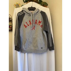 Colosseum Mens M Alabama Crimson Tide Embroidered Gray Pullover Pockets Hoodie